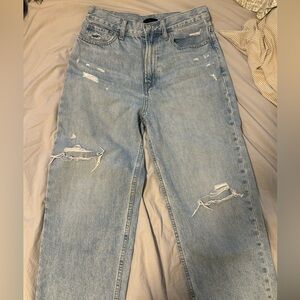 Uniqlo Jeans Distressed Light Blue Women's 100% Cotton